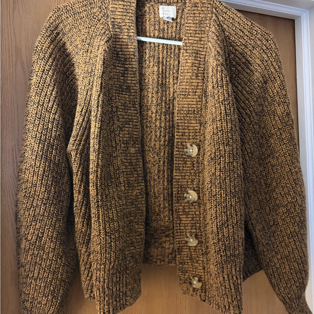 Women's Tan Knit Cardigan Sweater